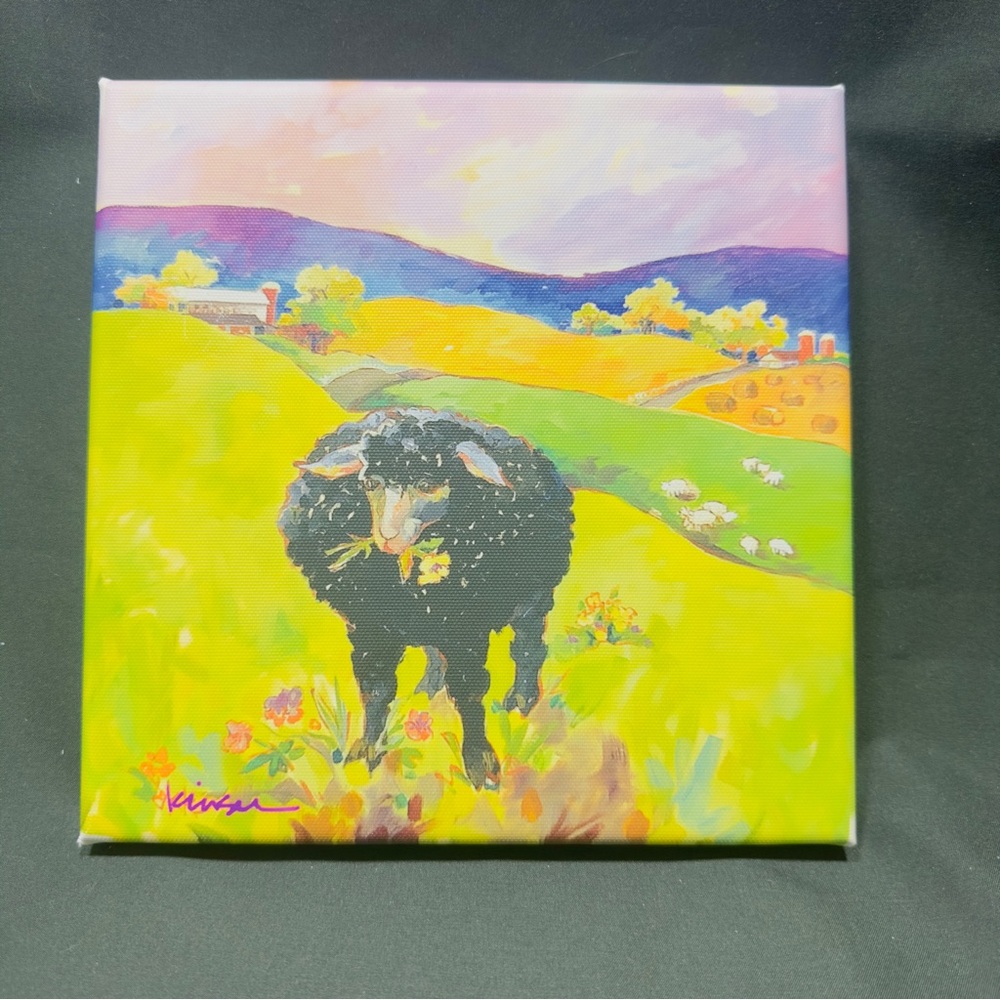 Over The Moon Collection Canvas Print Wall Decor Art "Black Sheep" Signed Whimsi